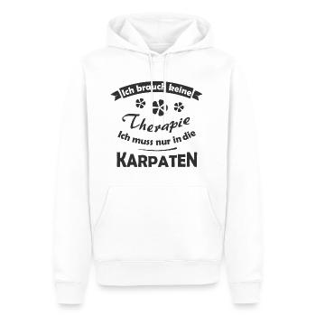 Thérapie dans les Carpates - Sweat à capuche Premium bio Homme - blanc - Devant - Nico (187cm)