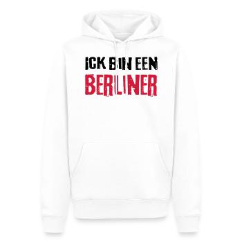 Berlin Ich Ick bin ein Berliner lustige Sprüche - Männer Premium Bio Hoodie - Weiß - Vorne - Nico (187cm)