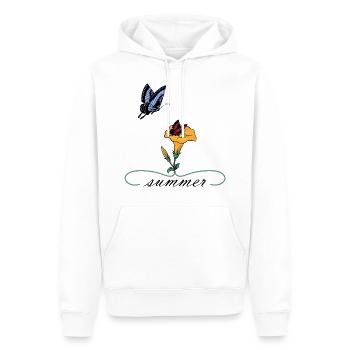Papillons d'été - Sweat à capuche Premium bio Homme - blanc - Devant - Nico (187cm)
