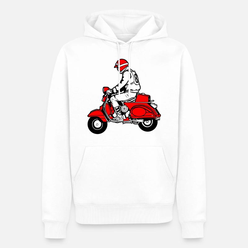 Roller Moped - Sweat à capuche Premium bio Homme - blanc
