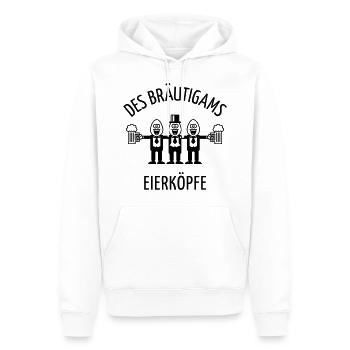 Des Bräutigams Eierköpfe (JGA / Trauzeuge / 1C) - Männer Premium Bio Hoodie - Weiß - Vorne - Nico (187cm)