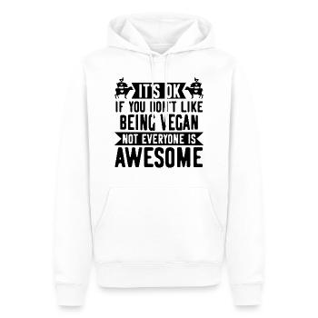 Vegan Vegan Vegan Sans Fil Noir - Sweat à capuche Premium bio Homme - blanc - Devant - Nico (187cm)