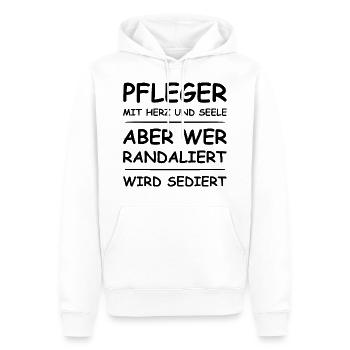 Pfleger Mit Herz Und Seele - Männer Premium Bio Hoodie - Weiß - Vorne - Nico (187cm)
