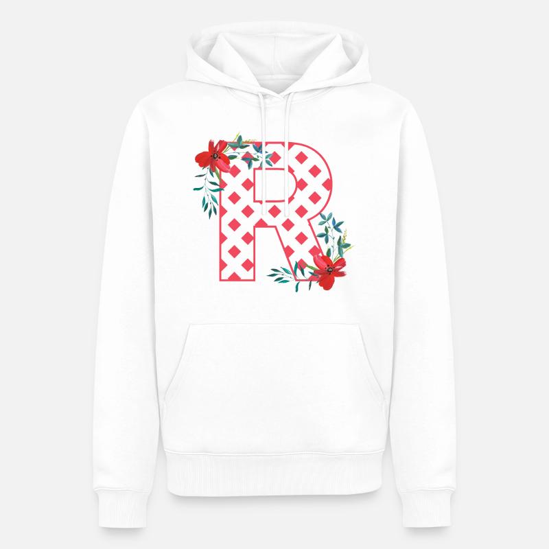 mohnblumen r - Männer Premium Bio Hoodie - Weiß