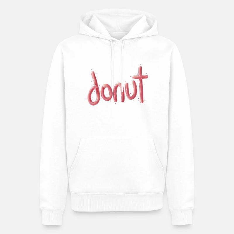 beignet - Sweat à capuche Premium bio Homme - blanc