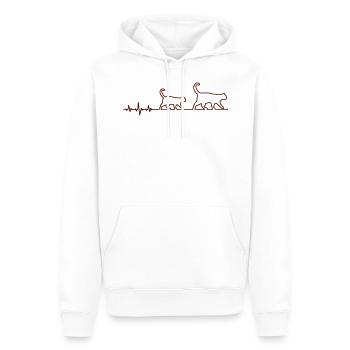 Katze Herzschlag - Männer Premium Bio Hoodie - Weiß - Vorne - Nico (187cm)