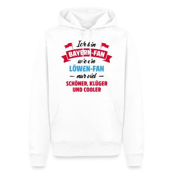 ICH BIN BAYERN FAN | FUSSBALL | GESCHENK - Männer Premium Bio Hoodie - Weiß - Vorne - Nico (187cm)
