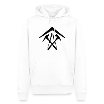 Roofer - Men’s Premium Organic Hoodie - white - Front - Nico (187cm)