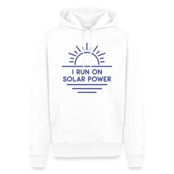 Je fonctionne à l’énergie solaire - Sweat à capuche Premium bio Homme - blanc - Devant - Nico (187cm)