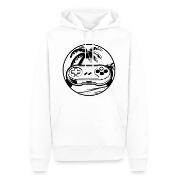 Manette de jeu - Sweat à capuche Premium bio Homme - blanc - Devant - Nico (187cm)