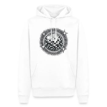 Disco Ball Party Retro années 70 Cadeau drôle - Sweat à capuche Premium bio Homme - blanc - Devant - Nico (187cm)