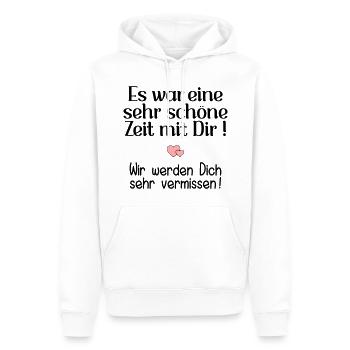 Abschied Kollegin - Schöne Zeit - Männer Premium Bio Hoodie - Weiß - Vorne - Nico (187cm)