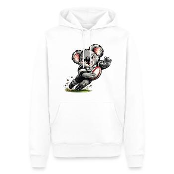 Süßer Koala spielt Rugby - Männer Premium Bio Hoodie - Weiß - Vorne - Nico (187cm)