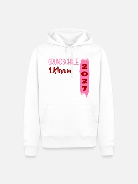 Grundschule 1. Klasse 2027 - Männer Premium Bio Hoodie - Weiß