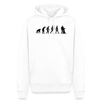 Évolution jeunes mariés mariée marié fleur de mariage - Sweat à capuche Premium bio Homme - blanc - Devant - Nico (187cm)