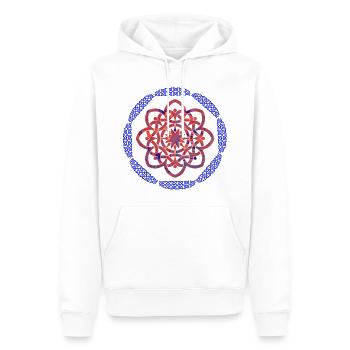 Nœud celtique 19 E 263 - Sweat à capuche Premium bio Homme - blanc - Devant - Nico (187cm)