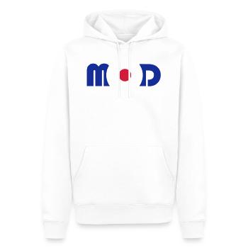 Logo Mod - Sweat à capuche Premium bio Homme - blanc - Devant - Nico (187cm)