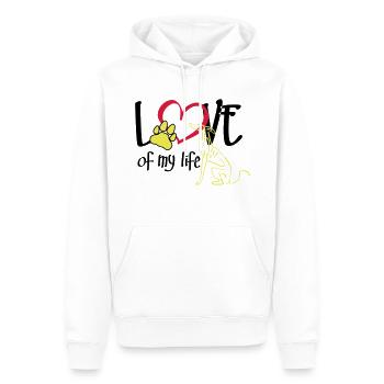 Amour de ma vie lévrier - Sweat à capuche Premium bio Homme - blanc - Devant - Nico (187cm)