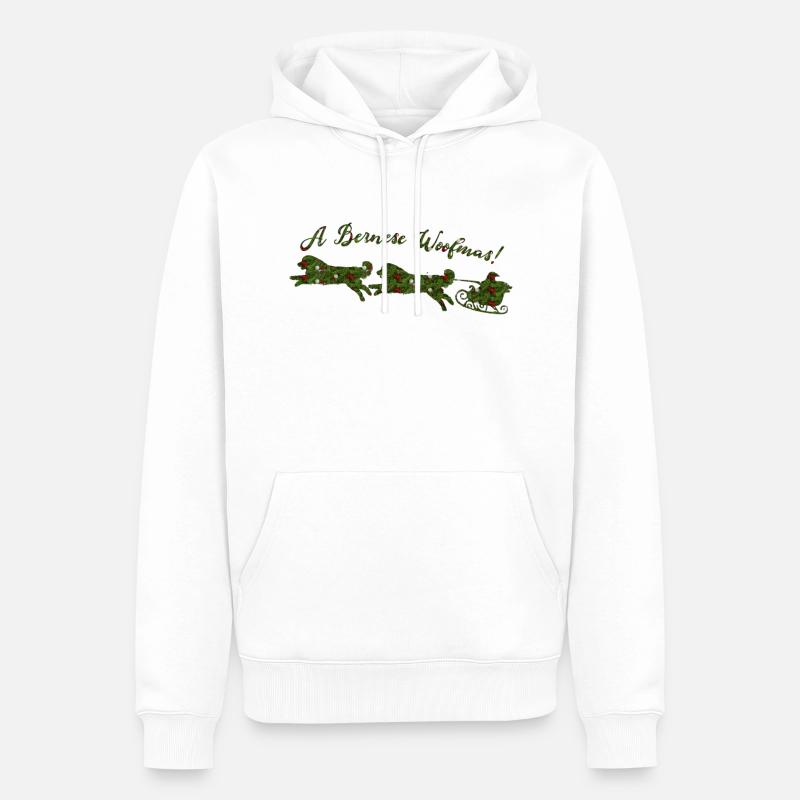 Noël du Bouvier Bernois - Sweat à capuche Premium bio Homme - blanc