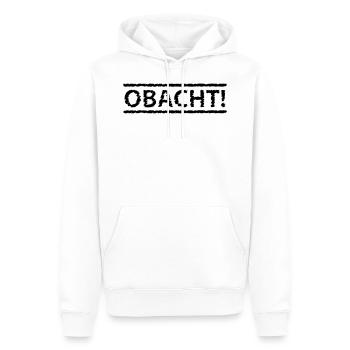 Obacht, abgenutzt, retro, 1fb - Männer Premium Bio Hoodie - Weiß - Vorne - Nico (187cm)