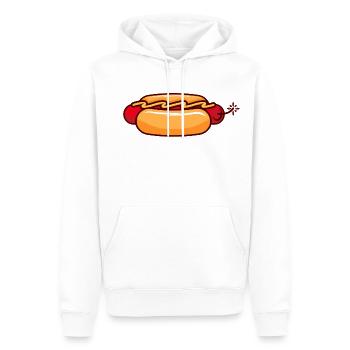 Dynamite-Hot Dog- tshirt-cool-sympa - Sweat à capuche Premium bio Homme - blanc - Devant - Nico (187cm)