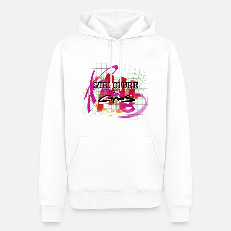Structure Vs Chaos - Männer Premium Bio Hoodie - Weiß