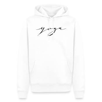 Yoga - Männer Premium Bio Hoodie - Weiß - Vorne - Nico (187cm)