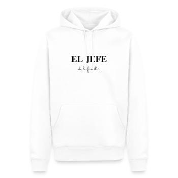 EL JEFE DE LA FAMILIA - Sweat à capuche Premium bio Homme - blanc - Devant - Nico (187cm)