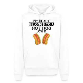 Mon cœur appartient au cadeau hot-dog lover - Sweat à capuche Premium bio Homme - blanc - Devant - Nico (187cm)
