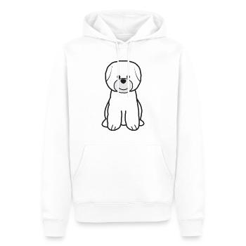 Bichon Frise Dog Cartoon Kawaii Illustration - Sweat à capuche Premium bio Homme - blanc - Devant - Nico (187cm)