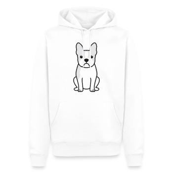 Boston Terrier Dog Cartoon Kawaii Illustration - Sweat à capuche Premium bio Homme - blanc - Devant - Nico (187cm)