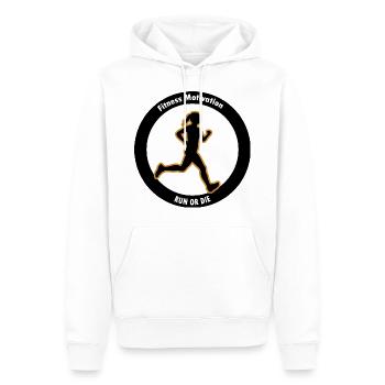 Motivation physique. Courir ou mourir - Sweat à capuche Premium bio Homme - blanc - Devant - Nico (187cm)