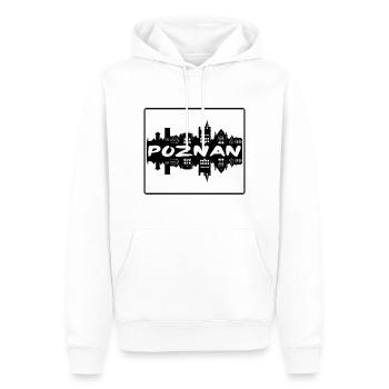 Poznan Pologne Skyline Silhouette Souvenir de voyage - Sweat à capuche Premium bio Homme - blanc - Devant - Nico (187cm)