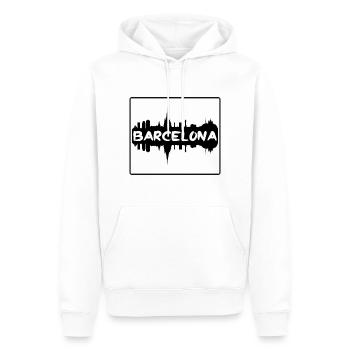 Barcelona Spanien Skyline Silhouette Reisesouvenir - Männer Premium Bio Hoodie - Weiß - Vorne - Nico (187cm)