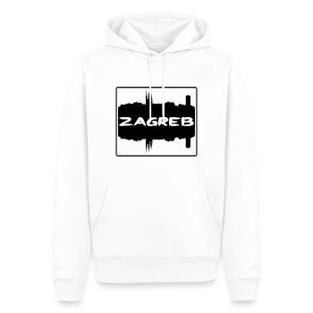 Zagreb Croatie Skyline Silhouette Souvenir de voyage - Sweat à capuche Premium bio Homme - blanc - Devant - Nico (187cm)