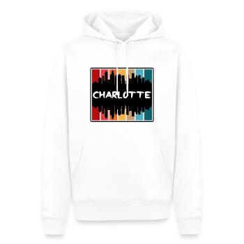 Charlotte Caroline du Nord États-Unis Skyline Silhouette Tr - Sweat à capuche Premium bio Homme - blanc - Devant - Nico (187cm)