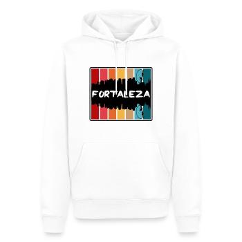 Fortaleza Brésil Skyline Silhouette Voyage Souveni - Sweat à capuche Premium bio Homme - blanc - Devant - Nico (187cm)