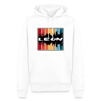 Leon Mexiko Skyline Silhouette Reise Souvenir - Männer Premium Bio Hoodie - Weiß - Vorne - Nico (187cm)