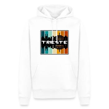Trieste Italie Skyline Silhouette Souvenir de voyage - Sweat à capuche Premium bio Homme - blanc - Devant - Nico (187cm)