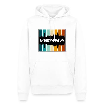 Vienne Autriche Skyline Silhouette Souvenir de voyage - Sweat à capuche Premium bio Homme - blanc - Devant - Nico (187cm)