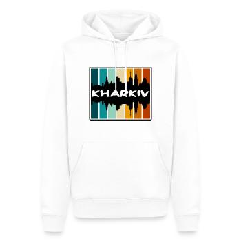 Charkiw Ukraine Skyline Silhouette Reise Souvenir - Männer Premium Bio Hoodie - Weiß - Vorne - Nico (187cm)