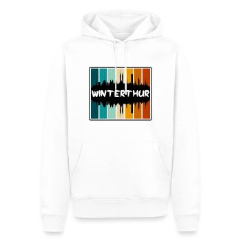 Winterthur Suisse Skyline Silhouette Travel S - Sweat à capuche Premium bio Homme - blanc - Devant - Nico (187cm)