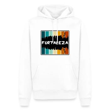 Fortaleza Brésil Skyline Silhouette Voyage Souveni - Sweat à capuche Premium bio Homme - blanc - Devant - Nico (187cm)