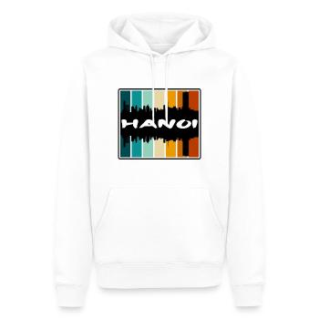 Hanoi Vietnam Skyline Silhouette Souvenir de voyage - Sweat à capuche Premium bio Homme - blanc - Devant - Nico (187cm)