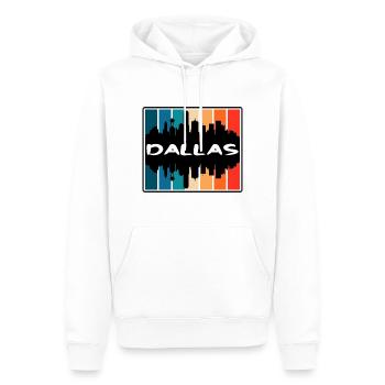 Dallas Texas États-Unis Skyline Silhouette Voyage Souveni - Sweat à capuche Premium bio Homme - blanc - Devant - Nico (187cm)