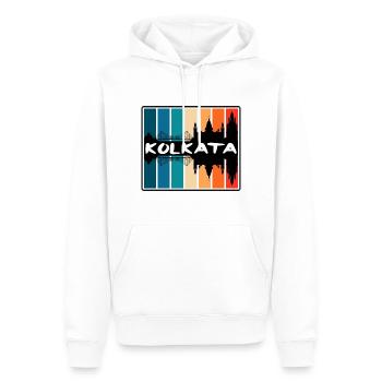 Kolkata Inde Skyline Silhouette Souvenir de voyage - Sweat à capuche Premium bio Homme - blanc - Devant - Nico (187cm)