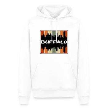 Buffalo New York États-Unis Skyline Silhouette Travel Sou - Sweat à capuche Premium bio Homme - blanc - Devant - Nico (187cm)