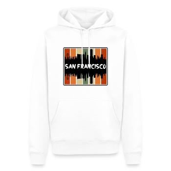 San Francisco Californie États-Unis Skyline Silhouette Tr - Sweat à capuche Premium bio Homme - blanc - Devant - Nico (187cm)