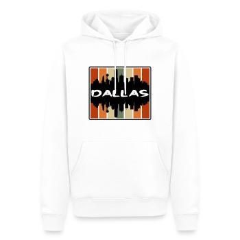 Dallas Texas États-Unis Skyline Silhouette Voyage Souveni - Sweat à capuche Premium bio Homme - blanc - Devant - Nico (187cm)