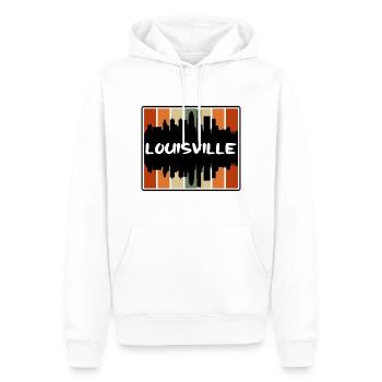 Louisville Kentucky États-Unis Skyline Silhouette Voyage - Sweat à capuche Premium bio Homme - blanc - Devant - Nico (187cm)